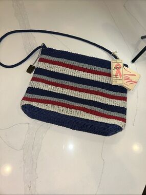 Stone Mountain Accessories Navy, White & Red Woven Crossbody NWT